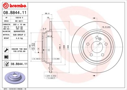 Tarcza hamulcowa BREMBO 08.B844.11 2304230712
