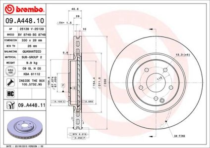 Tarcza hamulcowa BREMBO 09.A448.11 2034210412