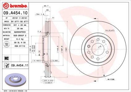 Tarcza hamulcowa BREMBO 09.A454.11 569017