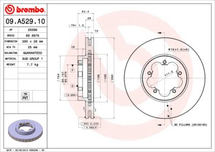 Tarcza hamulcowa BREMBO 09.A529.10 1371394