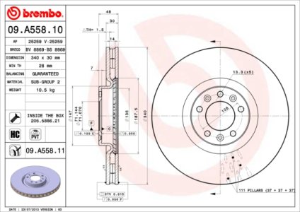 Tarcza hamulcowa BREMBO 09.A558.11 424988