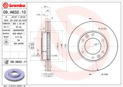 Tarcza hamulcowa BREMBO 09.A632.11 517124D200