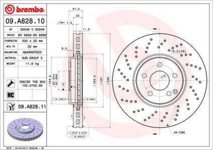 Tarcza hamulcowa BREMBO 09.A828.11 2204211812