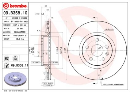 Tarcza hamulcowa BREMBO 09.B358.11 569335