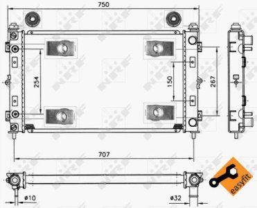 Chłodnica silnika NRF 50232 4596399AA