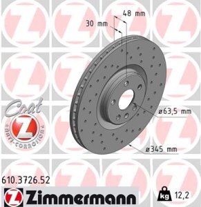 Tarcza hamulcowa ZIMMERMANN 610372652 31400568 VOLVO XC90 II  15- przód