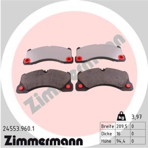Klocki hamulcowe ZIMMERMANN 24553 960 1 95535193961 PORSCHE PANAMERA  09- PRZÓD
