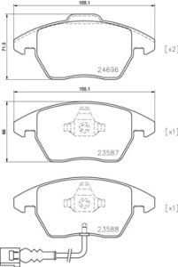 Klocki hamulcowe BREMBO P85146X 3C0698151A VW GOLF V, VI  03- PRZÓD