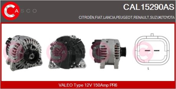 ALTERNATOR 12V 150A CASCO CAL15290AS 