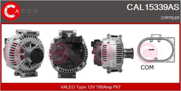 ALTERNATOR 12V 180A CASCO CAL15339AS 