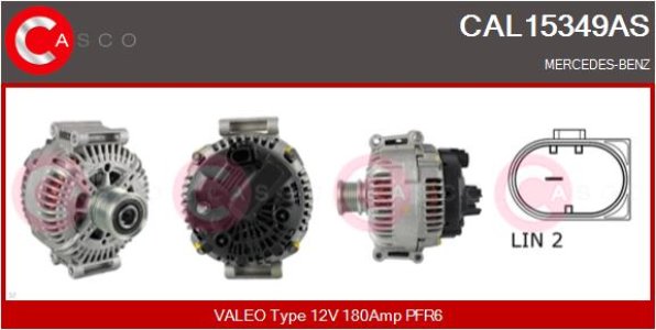 ALTERNATOR 12V 180A CASCO CAL15349AS 