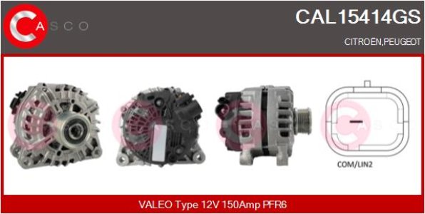ALTERNATOR 12V 150A CASCO CAL15414GS 