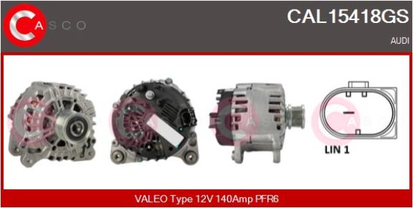 ALTERNATOR 12V 140A CASCO CAL15418GS 