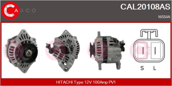 ALTERNATOR 12V 100A CASCO CAL20108AS 