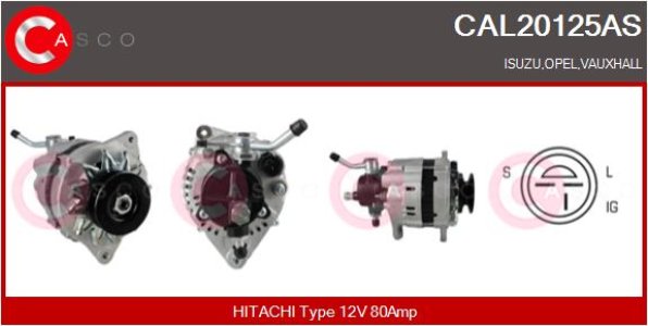 ALTERNATOR 12V 80A CASCO CAL20125AS 