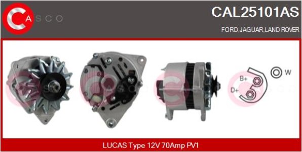 ALTERNATOR 12V 70A CASCO CAL25101AS 
