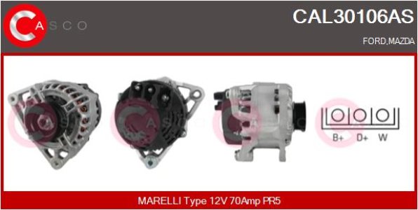 ALTERNATOR 12V 70A CASCO CAL30106AS 