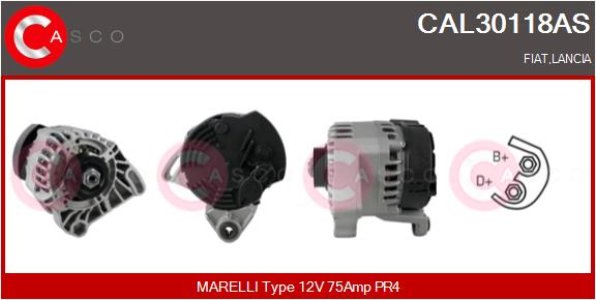 ALTERNATOR 12V 75A CASCO CAL30118AS 