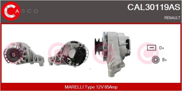 ALTERNATOR 12V 65A CASCO CAL30119AS 
