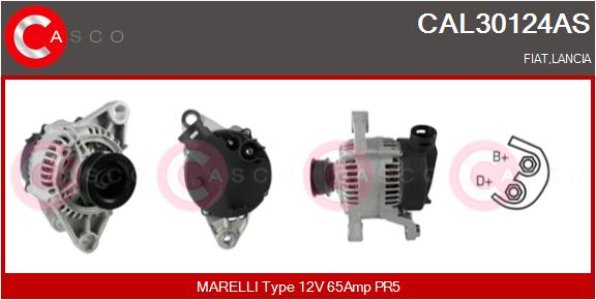 ALTERNATOR 12V 65A CASCO CAL30124AS 