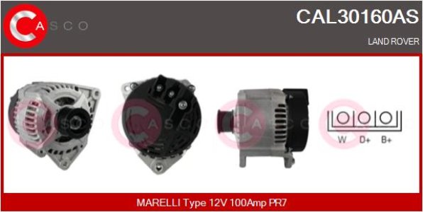 ALTERNATOR 12V 100A CASCO CAL30160AS 