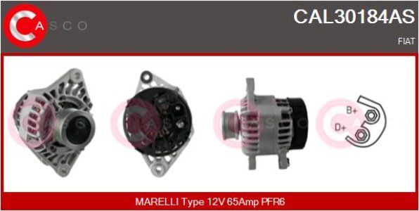 ALTERNATOR 12V 65A CASCO CAL30184AS 