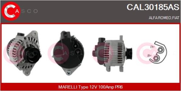 ALTERNATOR 12V 100A CASCO CAL30185AS 