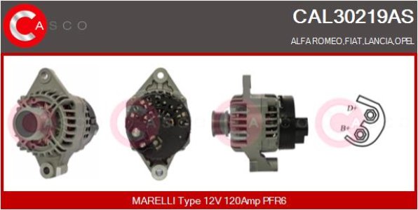 ALTERNATOR 12V 120A CASCO CAL30219AS 