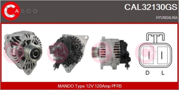 ALTERNATOR 12V 120A CASCO CAL32130GS 