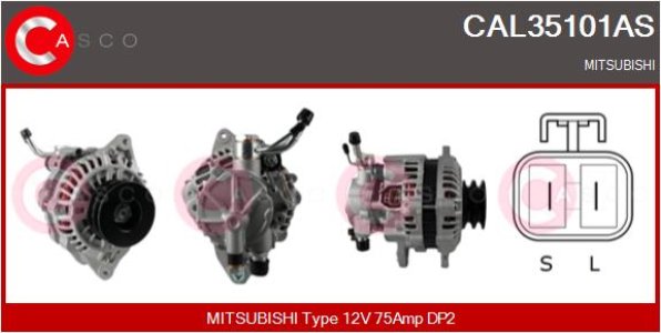 ALTERNATOR 12V 75A CASCO CAL35101AS 