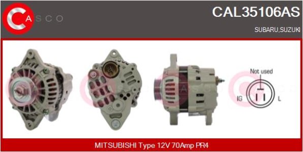 ALTERNATOR CASCO CAL35106AS 12V 70A