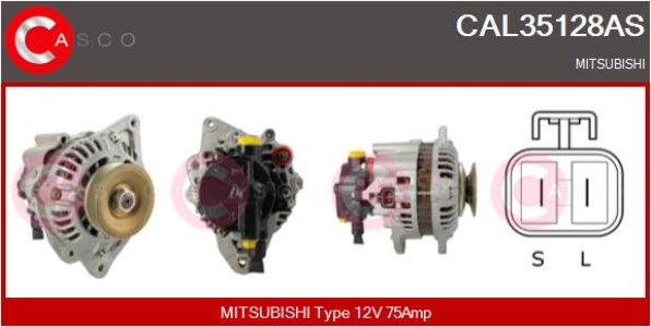 ALTERNATOR 12V 75A CASCO CAL35128AS 