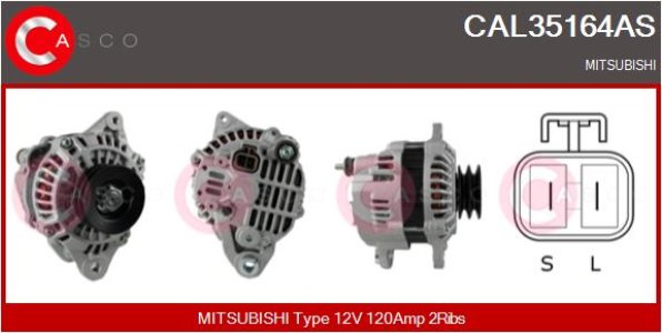 ALTERNATOR 12V 120A CASCO CAL35164AS 