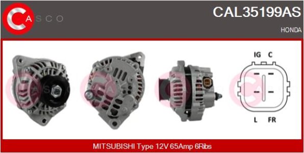 ALTERNATOR 12V 65A CASCO CAL35199AS 
