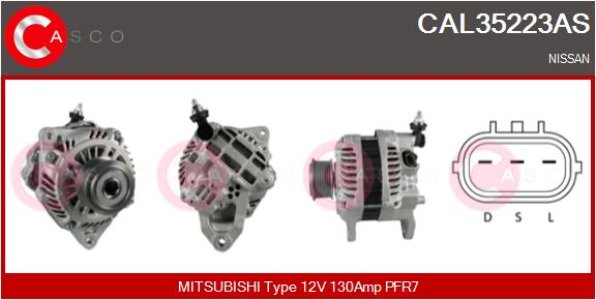 ALTERNATOR 12V 130A CASCO CAL35223AS 