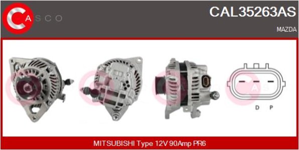 ALTERNATOR 12V 90A CASCO CAL35263AS 