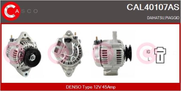 ALTERNATOR 12V 45A CASCO CAL40107AS 