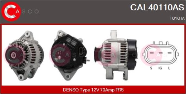 ALTERNATOR 12V 70A CASCO CAL40110AS 