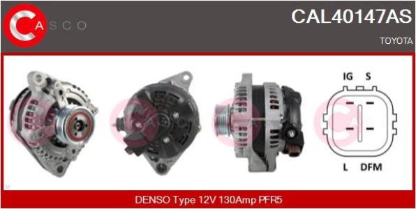 ALTERNATOR 12V 130A CASCO CAL40147AS 
