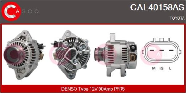ALTERNATOR 12V 90A CASCO CAL40158AS 