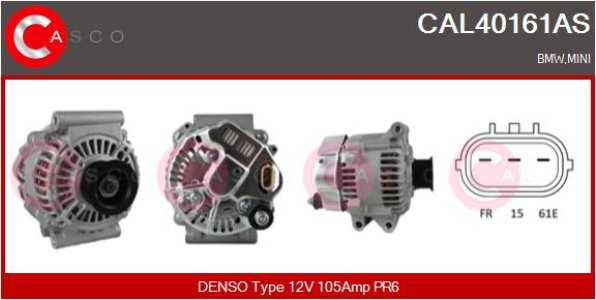 ALTERNATOR 12V 105A CASCO CAL40161AS 