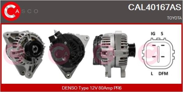 ALTERNATOR CASCO CAL40167AS 12V 80A