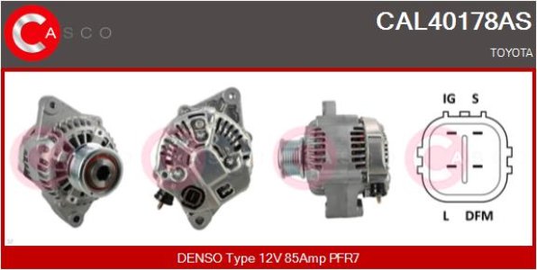 ALTERNATOR 12V 85A CASCO CAL40178AS 
