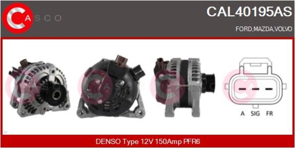 ALTERNATOR 12V 150A CASCO CAL40195AS 