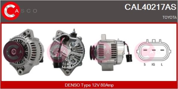 ALTERNATOR 12V 80A CASCO CAL40217AS 
