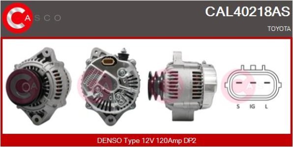 ALTERNATOR 12V 120A CASCO CAL40218AS 