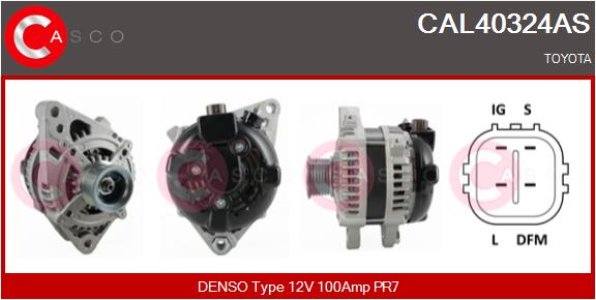 ALTERNATOR 12V 100A CASCO CAL40324AS 