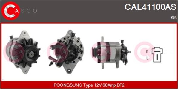 ALTERNATOR 12V 60A CASCO CAL41100AS 