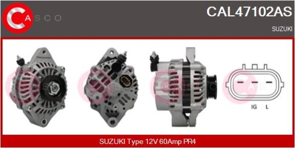 ALTERNATOR 12V 60A CASCO CAL47102AS 
