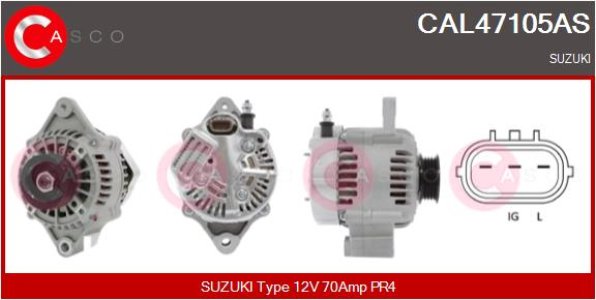 ALTERNATOR 12V 70A CASCO CAL47105AS 
